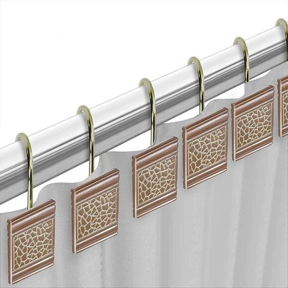 Popular Bath Sinatra Bundle: 7 Items: Shower Curtain, Shower Hooks, Rug, Contour Bath Accessories